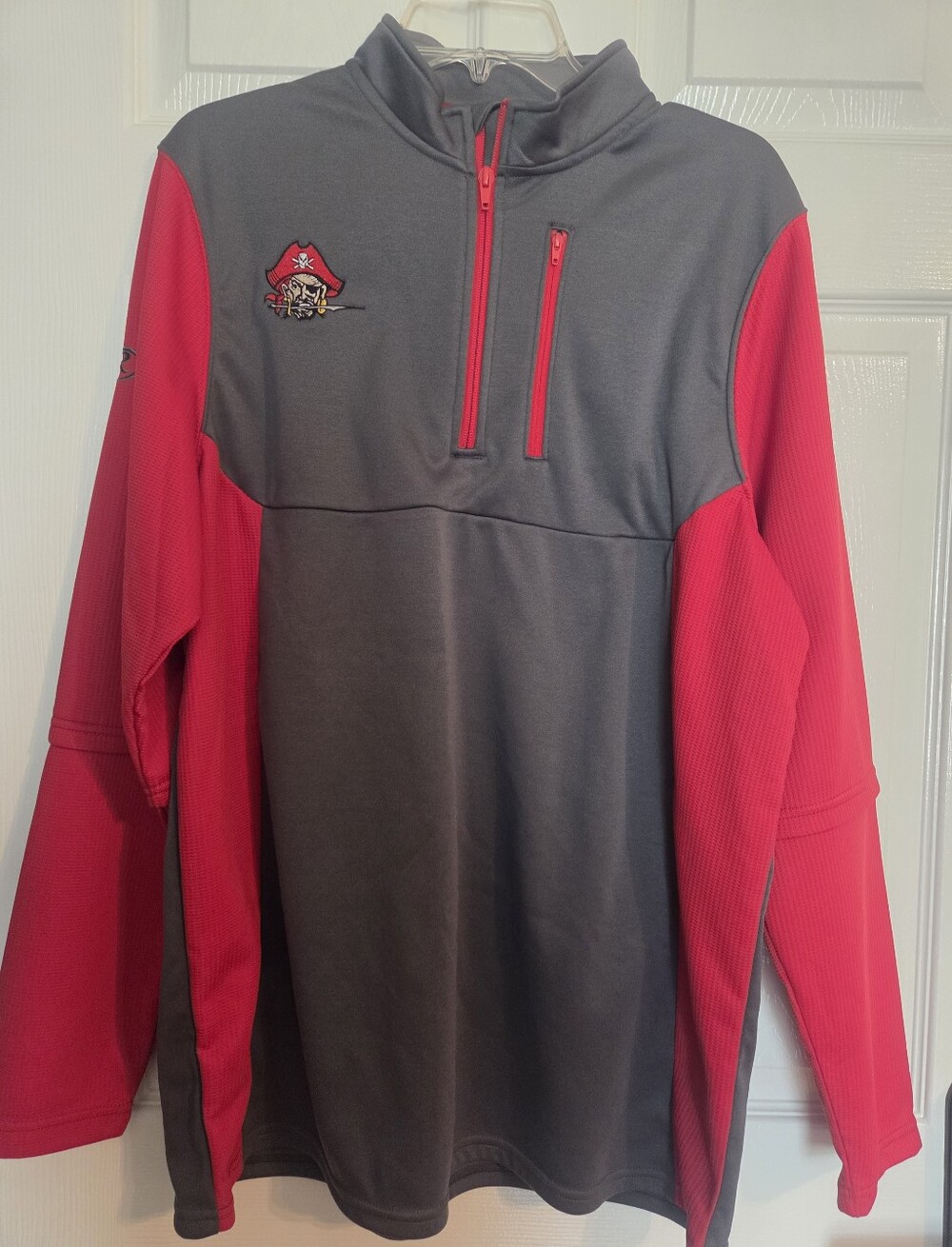 Rawlings Brand Tampa Bay Bucs Men's Large Gray and Red Quarter-Zip Pullover
